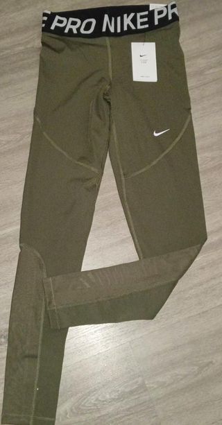 Mallas Nike Pro Mujer M - Verde Oliva