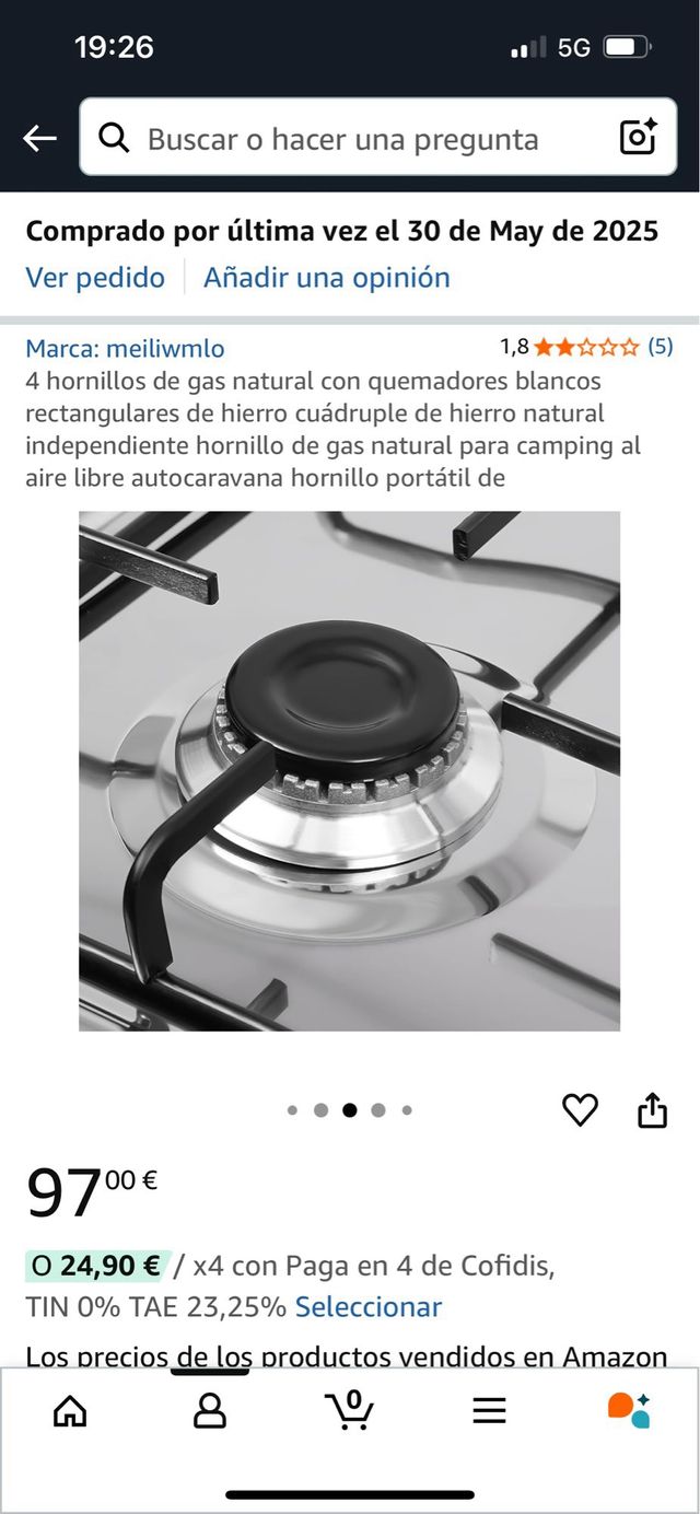 Hornillo Camping 4 fuegos