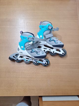 Patines Oxelo, ruedas luces talla ajustable 32-35