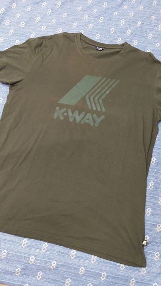 T-shirt K-Way Uomo Verde Oliva Tg XL