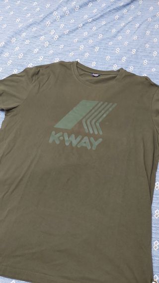 T-shirt K-Way Uomo Verde Oliva Tg XL