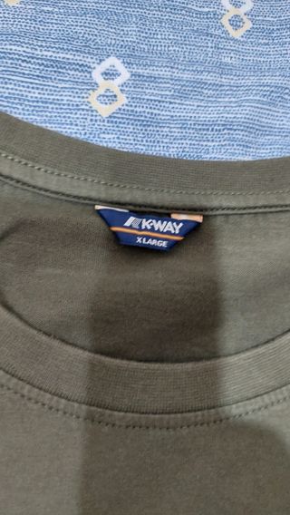 T-shirt K-Way Uomo Verde Oliva Tg XL