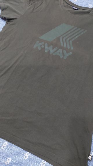 T-shirt K-Way Uomo Verde Oliva Tg XL