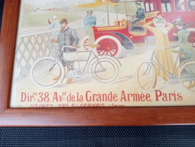 Cuadro art decó.  Cycles & Automobiles Clément
