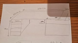 Escritorio madera maciza con estantería, y arcón
