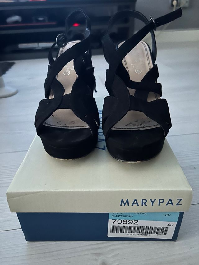 MARYPAZ-Sandalias negras tacón-40