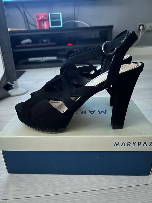 MARYPAZ-Sandalias negras tacón-40