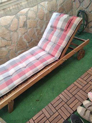 Tumbona madera - Relax rosa