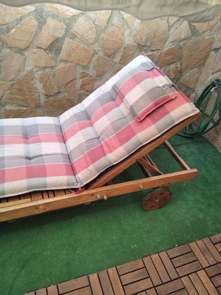 Tumbona madera - Relax rosa