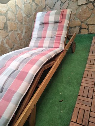 Tumbona madera - Relax rosa