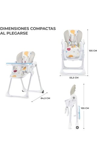 Trona bebé plegable con bandeja