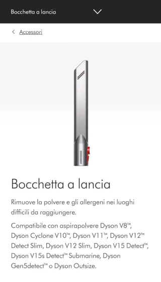 Spazzola multifunzione e Bocchetta a Lancia Dyson