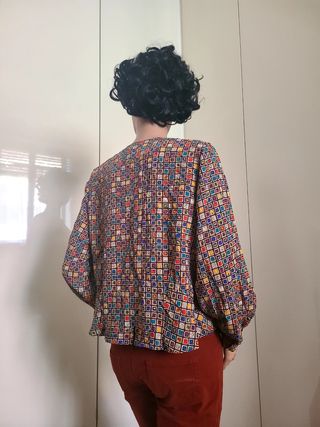 Blusa vintage seta multicolor