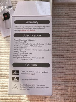 Brinquedo de luz laser M05 para gato