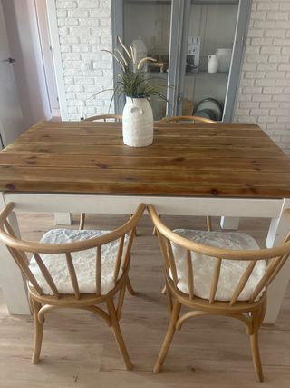 Mesa comedor madera - blanca