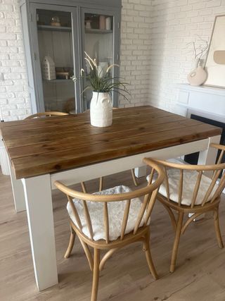 Mesa comedor madera - blanca