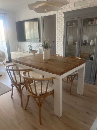 Mesa comedor madera - blanca
