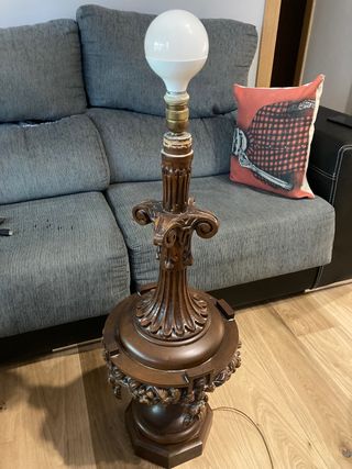 Lampara pie retro madera