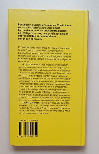 Libro Inteligencia emocional. Autor Daniel Goleman