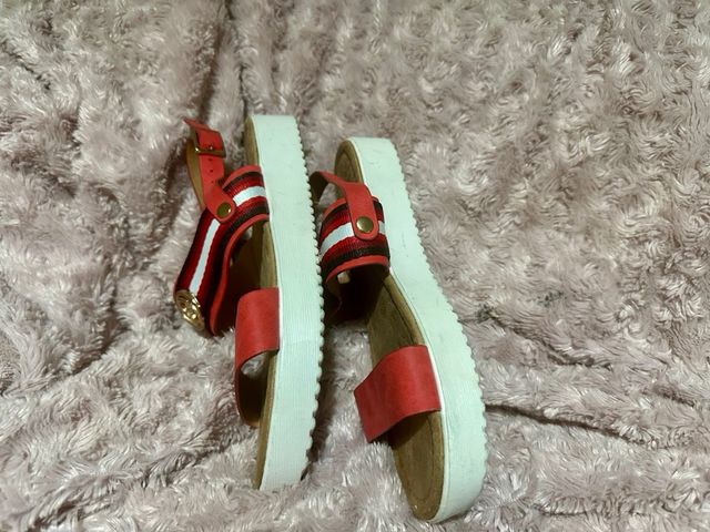 Sandalias rojas plataforma