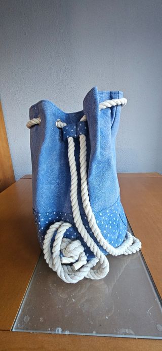 Mochila saco vaquera azul
