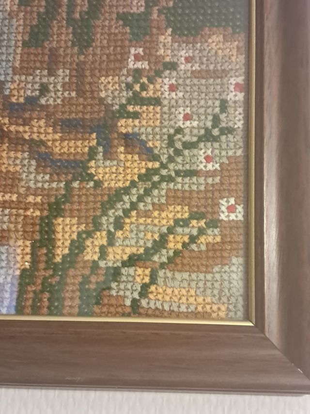 Cuadro Bordado Niño Jesús en punto de cruz