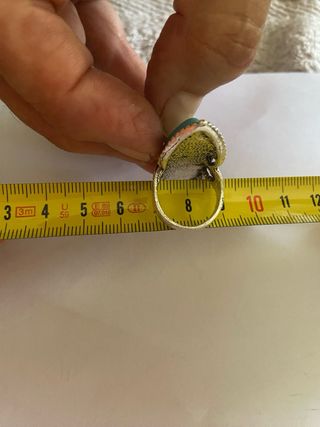 Anillo turquesa plateado- joya vintage