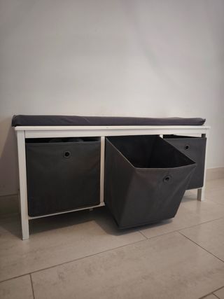 Banco zapatero Ikea blanco-gris