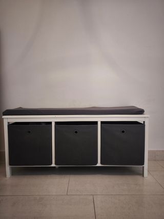 Banco zapatero Ikea blanco-gris