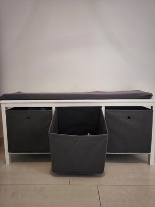 Banco zapatero Ikea blanco-gris