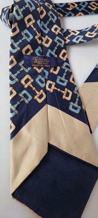 Cravatta Gucci vintage | beige, blu