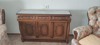 Aparador antiguo madera-mármol