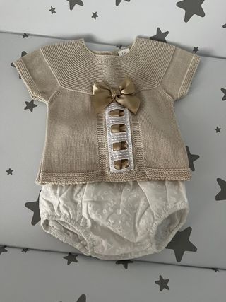 Conjunto bebé beige recién nacido