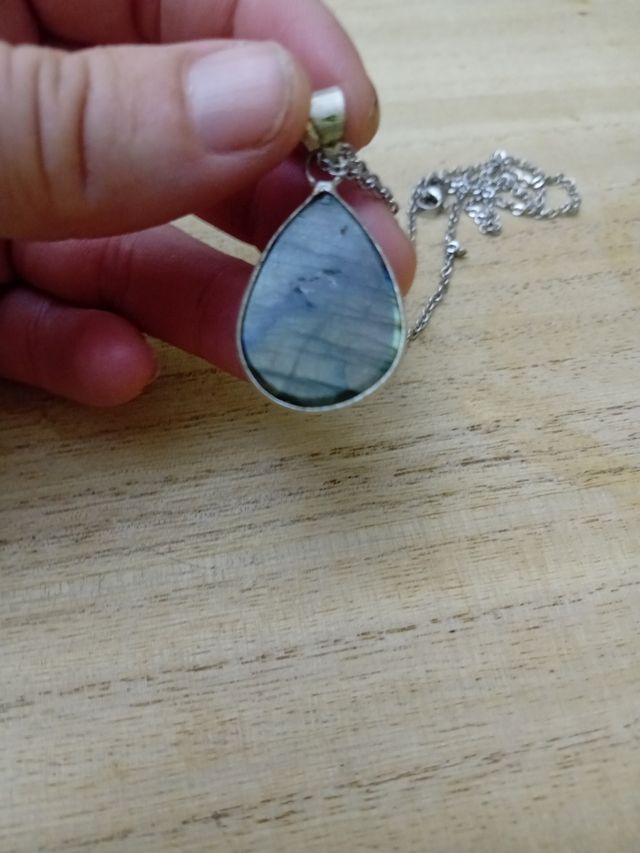 Collana Labradorite Verde multicolore Argento 