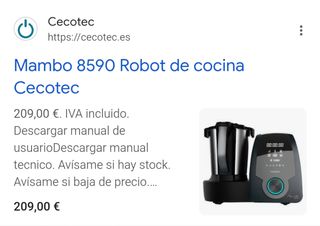 Cecotec Mambo 8590 Robot Cocina. Nuevo vale 209€