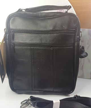 Bolso bandolera piel negro hombre Grande