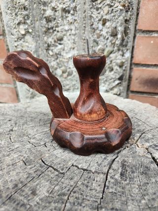 Portacandela legno intagliato