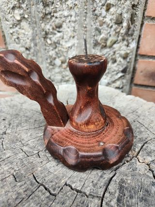 Portacandela legno intagliato