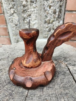Portacandela legno intagliato