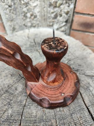 Portacandela legno intagliato