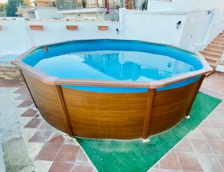 Piscina desmontable marrón-azul