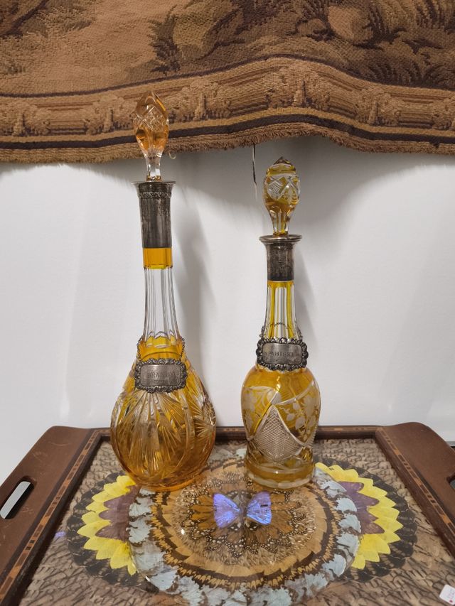5 licoreras cristal Bohemia