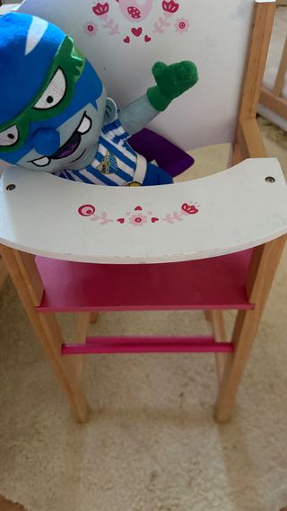 Juguetes madera bebé: cuna, carrito, silla