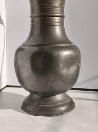 Jarra Peltre Antigua con Tapa