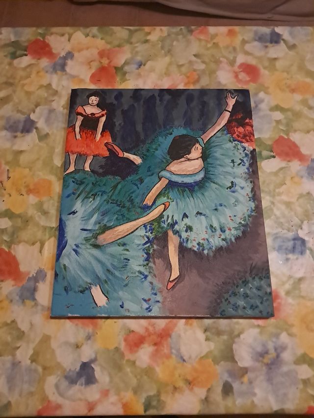 Cuadro lienzo bailarinas pintura al agua