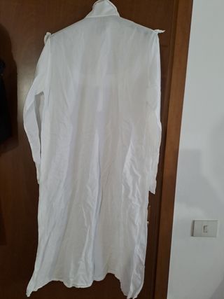 Camicia notte vintage ricamata pizzo maniche lungh