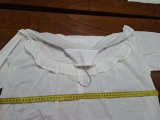 Camicia notte vintage ricamata pizzo maniche lungh