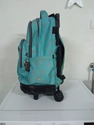 Mochila trolley infantil, turquesa