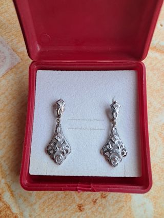 Pendientes - oro blanco y brillantes
