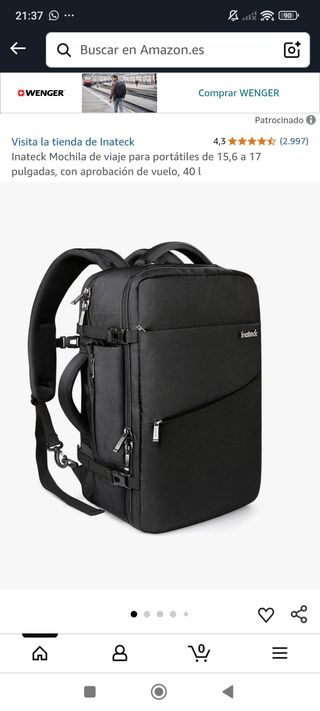 Mochila Inateck - 40L, vuelo